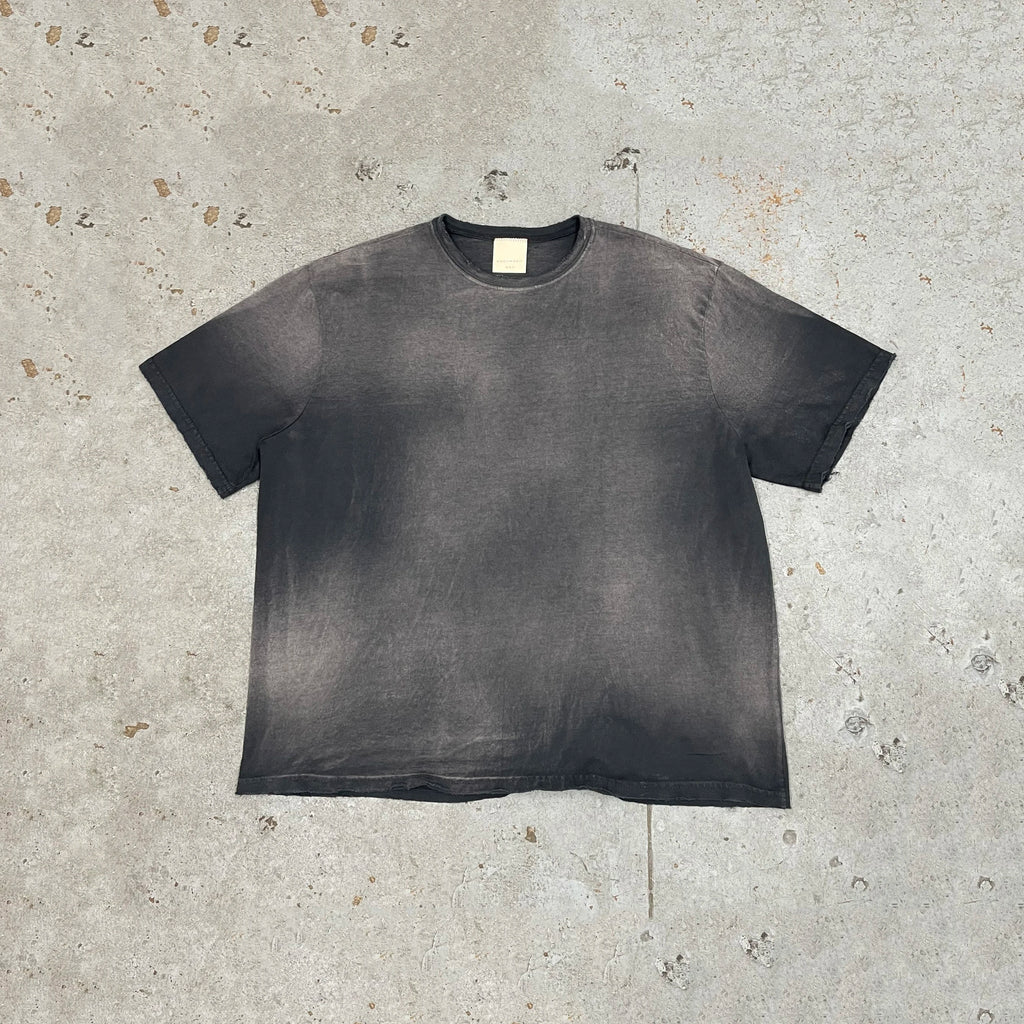 Men's 100% Cotton Oversized Blank Tshirt Acid Wash Heavyweight Fade Wash Boxy Cropped Distressed Vintage T Shirt