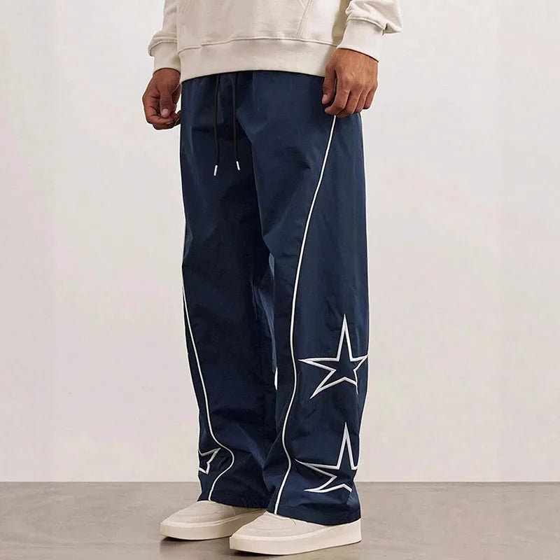 Custom Elastic Mid Rise Lightweight Loose Nylon Jogger Pants Men Casual Polyester Track Pants