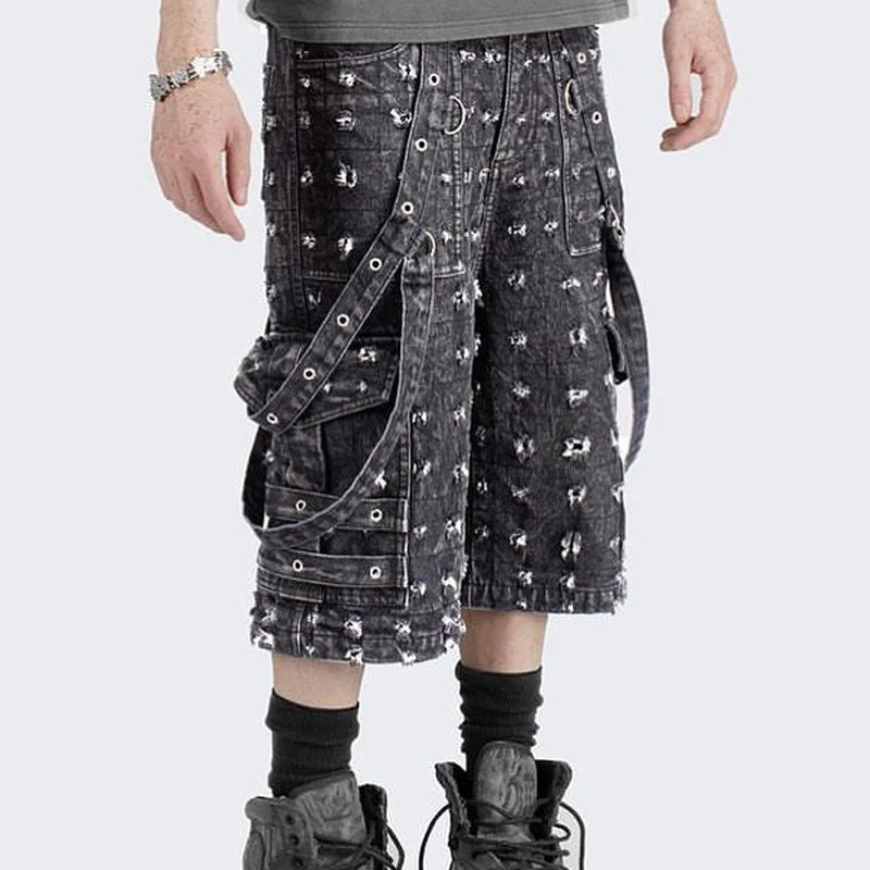 Custom Denim Straight Mid Waist Light Wash Breathable Windproof Jeans Shorts for Men Summer
