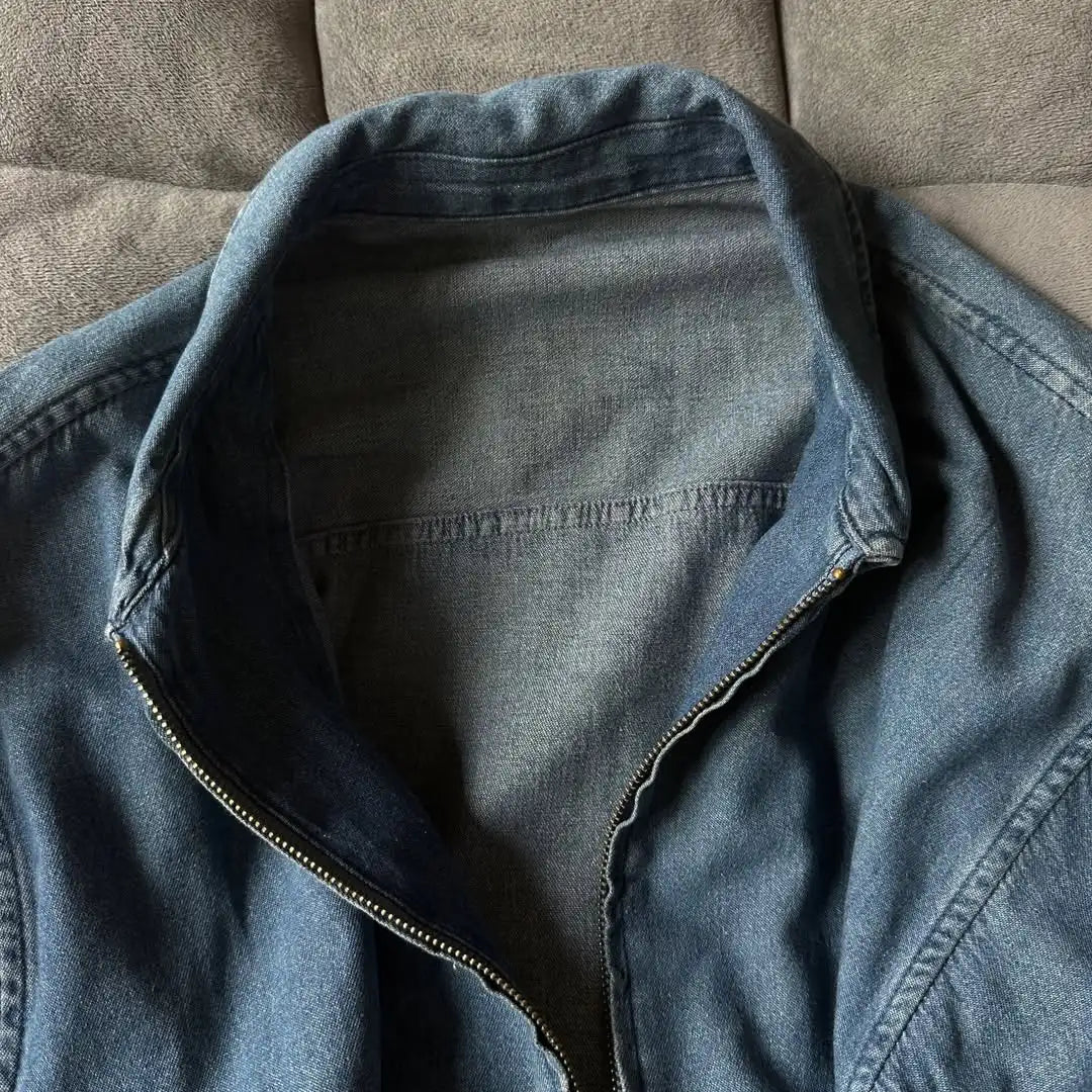 Custom Men's Shirt Jacket Zip up Oversized Denim Jeans Shirt Men Denim Jacket