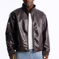 Custom Faux Leather Crocodile Bomber Jacket for Men Zip up crocodile Leather Jacket Manufacturer